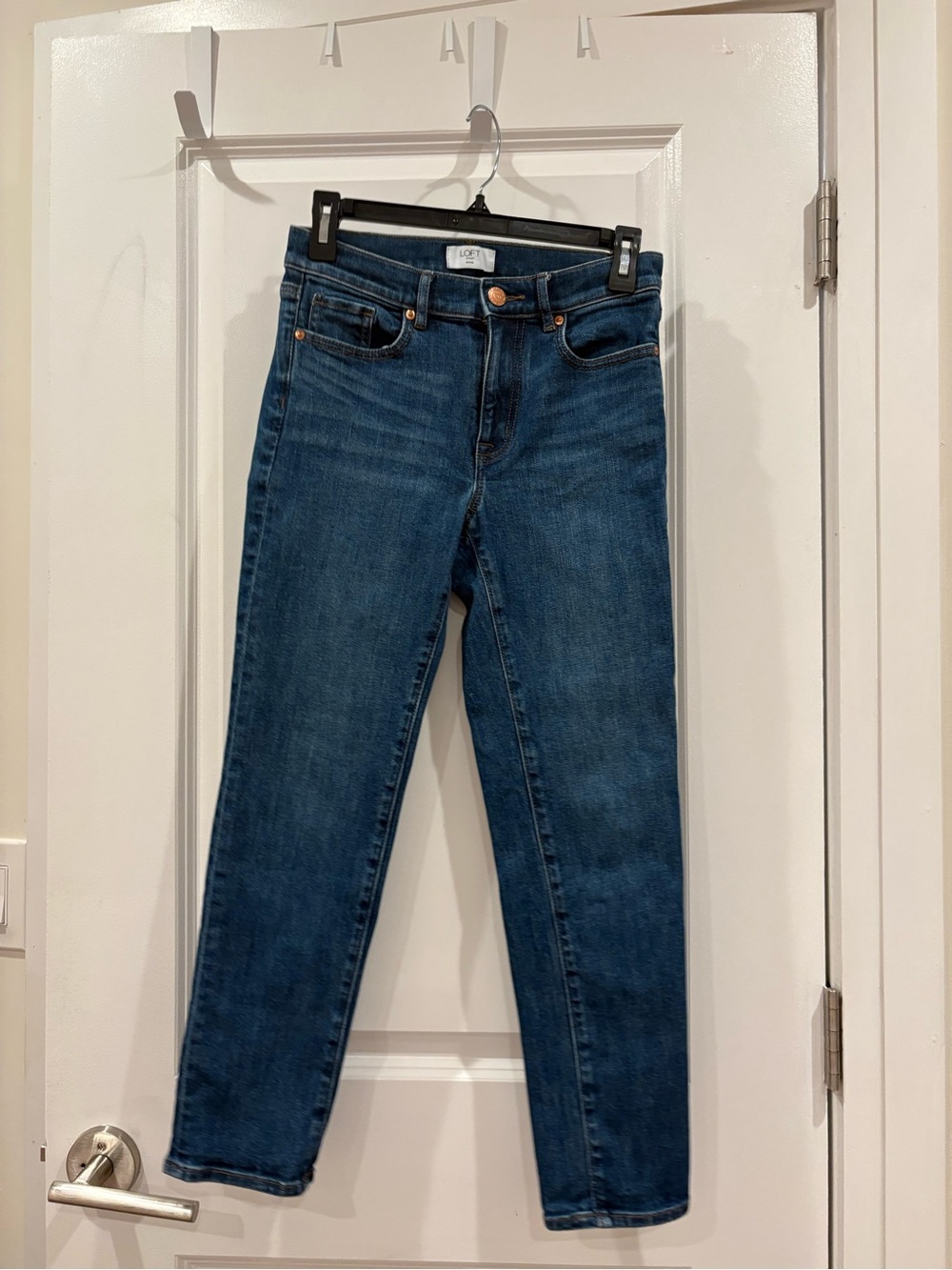 LOFT Classic Dark Wash Straight Leg Jeans